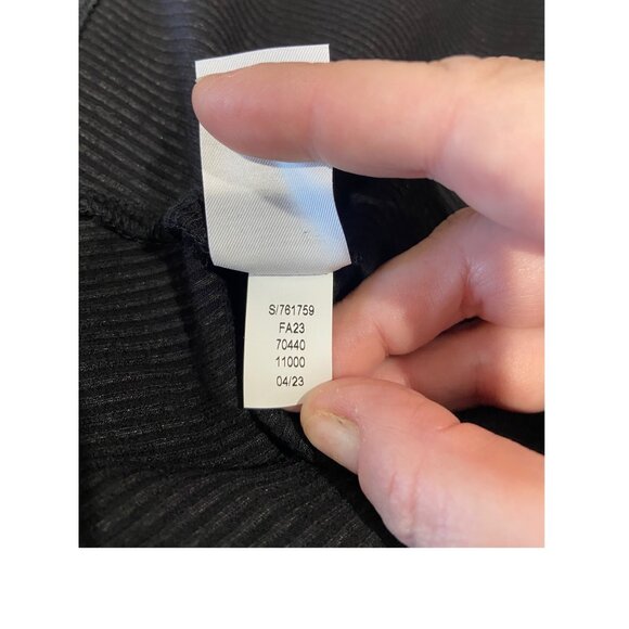 Loft Short Puff Sleeve Midi Dress Black Size XL NWT Minimalist Fall Party Career - Picture 5 of 11